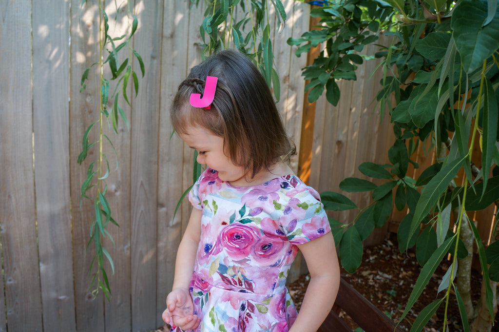 Leather Alphabet Statement Personalized Hair Clips-no slip leather hair bows no slip leather hair clips-Moo G Clips