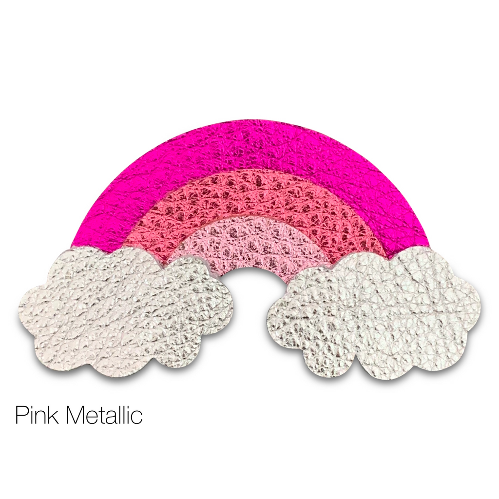 Leather Rainbow Hair Bows-no slip leather hair bows no slip leather hair clips-Moo G Clips