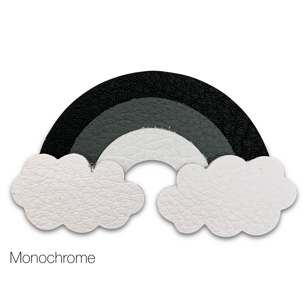 Leather Rainbow Hair Bows-no slip leather hair bows no slip leather hair clips-Moo G Clips