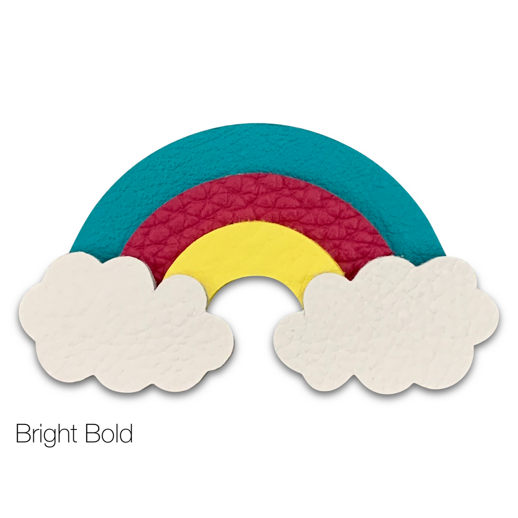 Leather Rainbow Hair Bows-no slip leather hair bows no slip leather hair clips-Moo G Clips