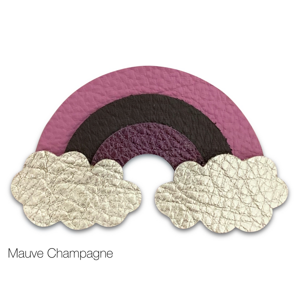 Leather Rainbow Hair Bows-no slip leather hair bows no slip leather hair clips-Moo G Clips