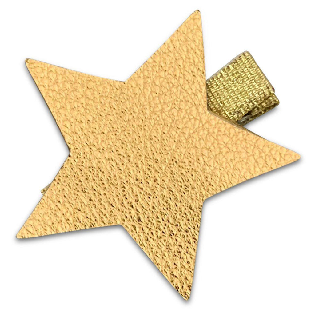 Leather Star Hair Clips-no slip leather hair bows no slip leather hair clips-Moo G Clips