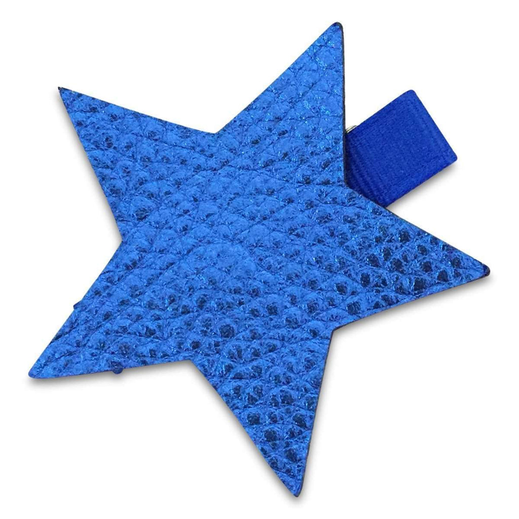 Leather Star Hair Clips-no slip leather hair bows no slip leather hair clips-Moo G Clips