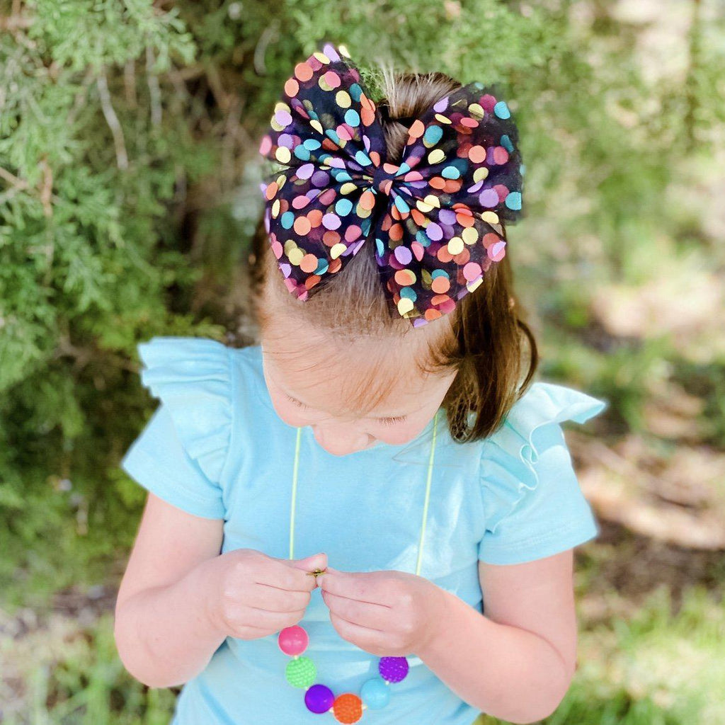 Medium & Large Tulle Hair Bows *NEW COLORS ADDED!*-Clearance no slip hair clips-Flower No slip hair clips-Animal no slip hair clips-Star no slip hair clip-heart no slip hair clips-butterfly no slip hair clips-Moo G Clips