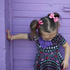 Metallic Pink Valentine Leather Hair Bows-no slip leather hair bows no slip leather hair clips-Moo G Clips