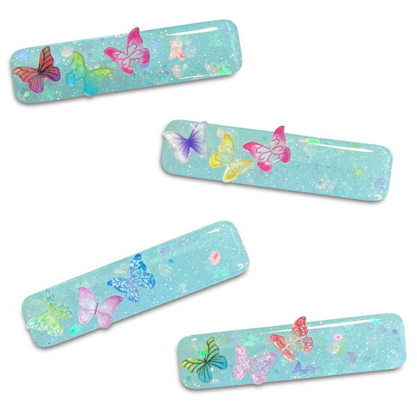 Mini Flying Butterflies Resin Bar Hair Clips-Clearance no slip hair clips-Flower No slip hair clips-Animal no slip hair clips-Star no slip hair clip-heart no slip hair clips-butterfly no slip hair clips-Moo G Clips