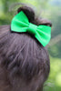 Neon Leather Hair Bows-no slip leather hair bows no slip leather hair clips-Moo G Clips