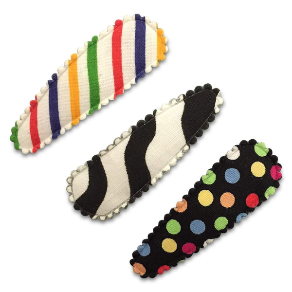 Patterned Larger Simple Snap Clip Sets-snap clip hair clip - no slip hair accessories - party favor- baby-Moo G Clips