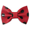 Polka Dot Leather Hair Bows-no slip leather hair bows no slip leather hair clips-Moo G Clips