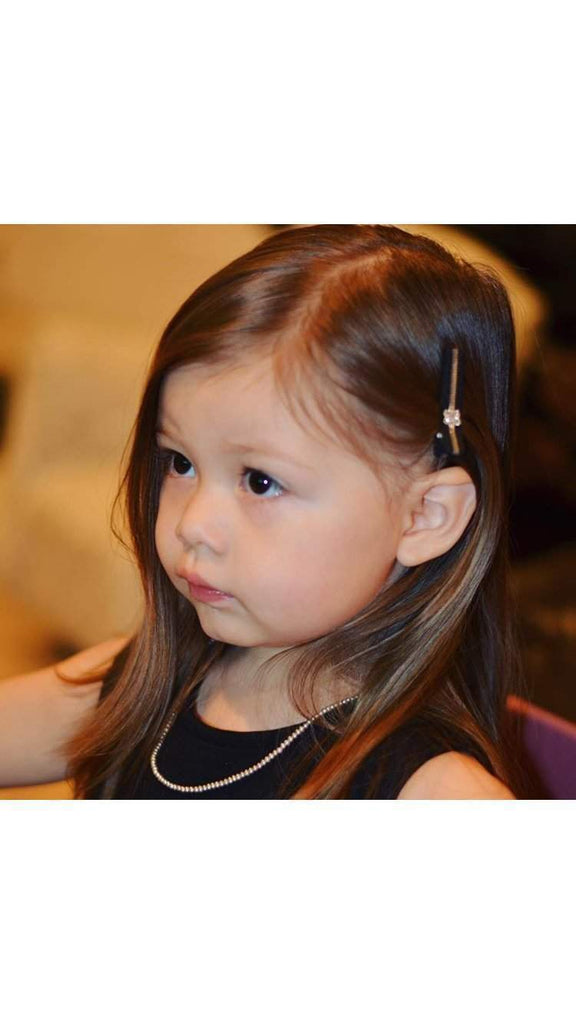 Specialty Crystal Hair Clippies-no slip crystal hair clips - no slip crystal snap clips - no slip crystal hair bows-Moo G Clips