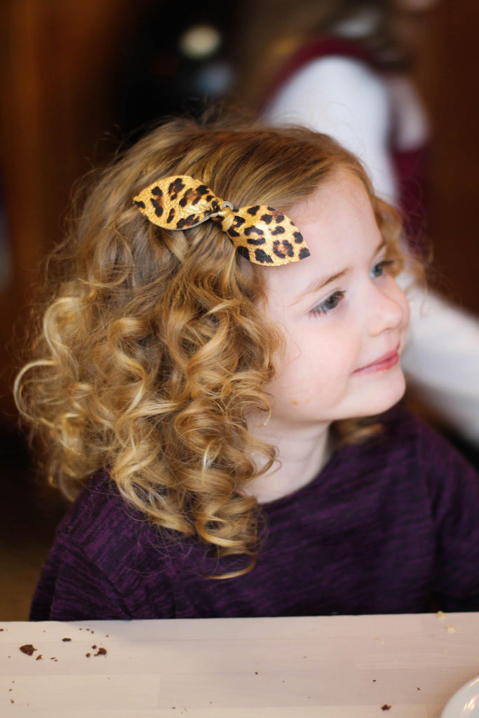 Valentine Leather Hair Bows-no slip leather hair bows no slip leather hair clips-Moo G Clips